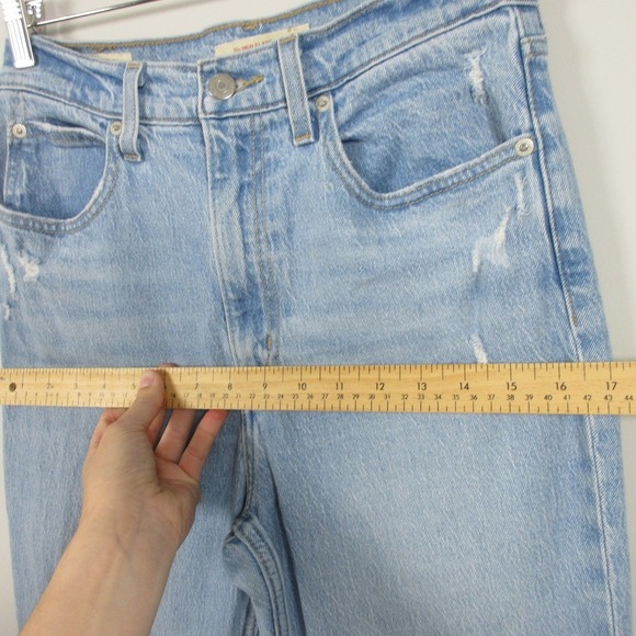 Levi's 70s High Flare Jeans Women 27 Blue Denim Cotton Distressed Vtg Retro 748 - Picture 11 of 15